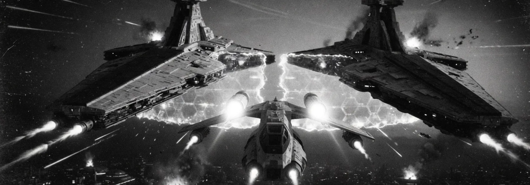 Two cruisers, a lattice, one corridor left open.